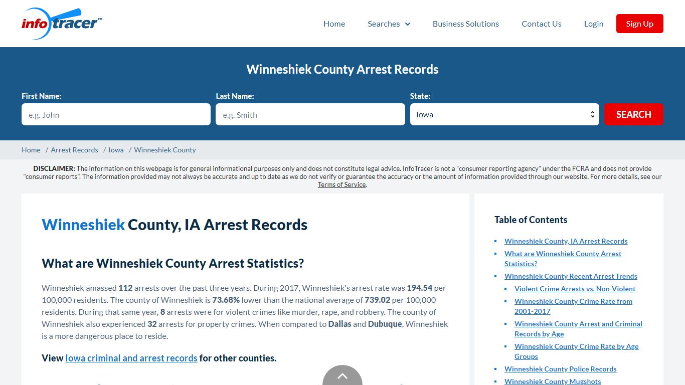 Winneshiek County, IA Arrests, Mugshots & Jail Records - InfoTracer